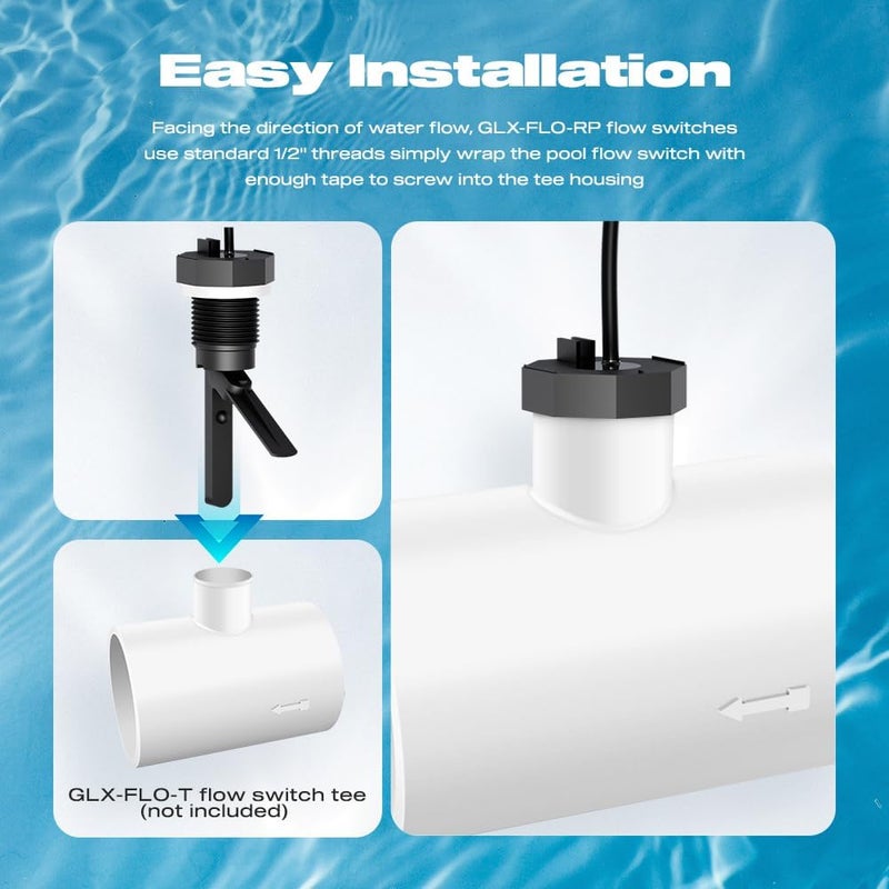 Malictele Store Flow Switch, GLX-FLO-RP for Hayward Goldline Aquarite Salt System Pool Flow Sensor Suitable Hayward Salt Cell and Chlorine Generator with 15ft Cable Pool Flow Switch - Image 5